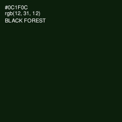 #0C1F0C - Black Forest Color Image